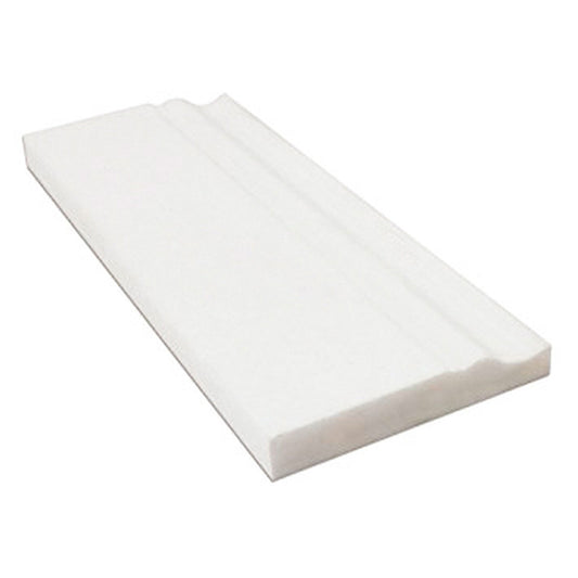 Thassos White Baseboard Trim Tile 4 3/4"x12"