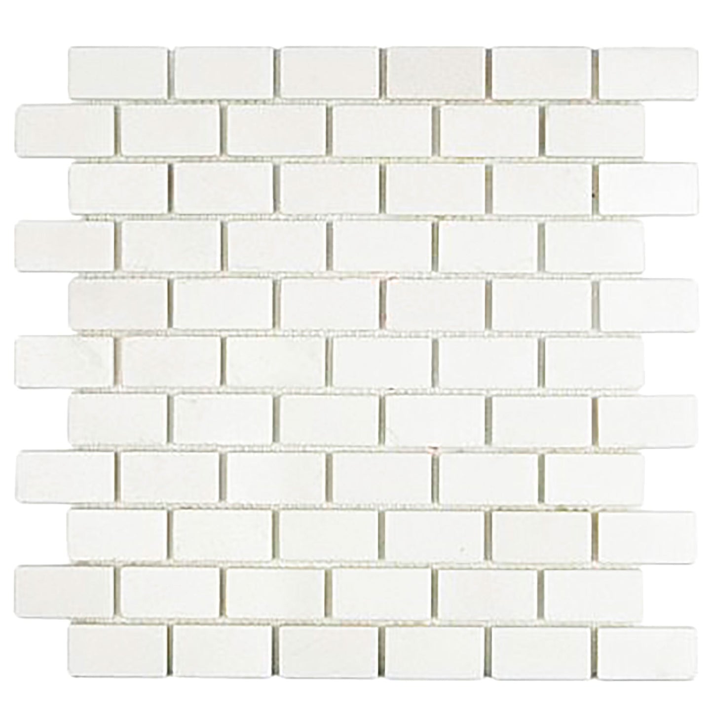 Thassos White Brick Mosaic Tile 1x2"