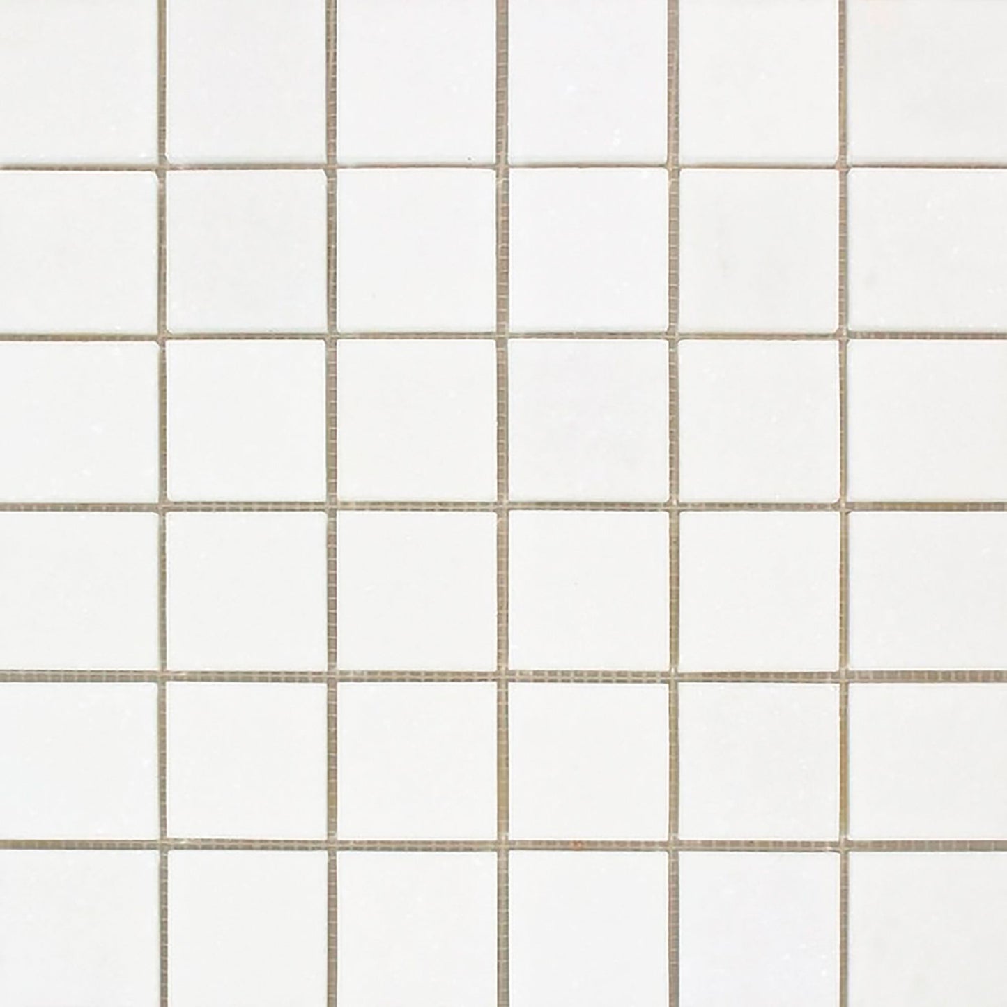 Thassos White Square Mosaic Tile 2x2"