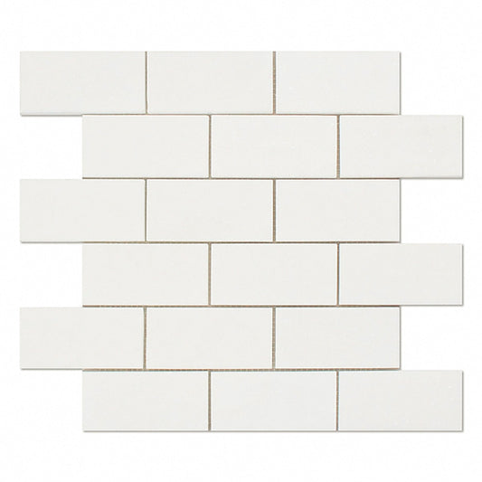 Thassos White Brick Mosaic Tile 2x4"