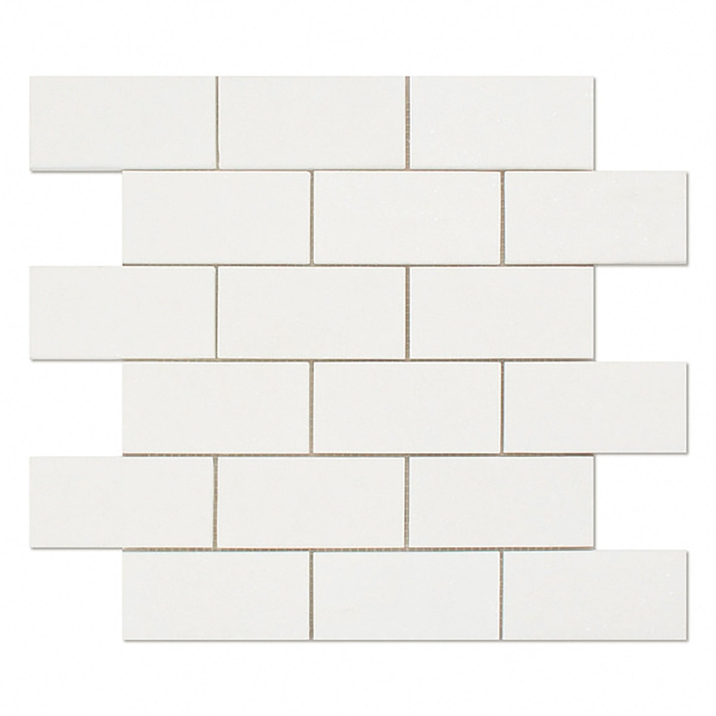 Thassos White Brick Mosaic Tile 2x4"