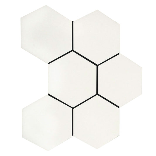 Thassos White Hexagon Mosaic Tile 5x5"
