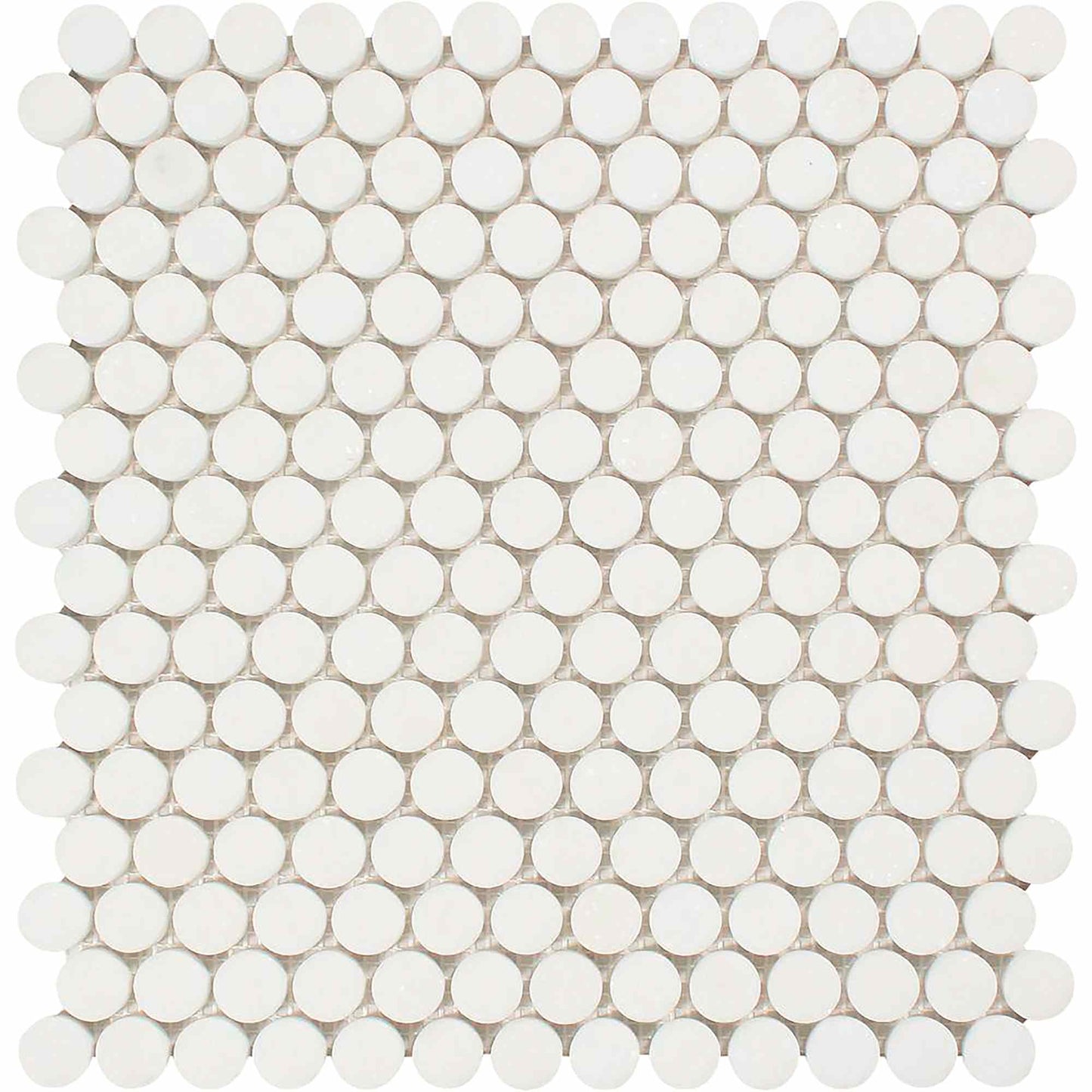 Thassos White 3/8 Penny Round Marble Mosaic Tile