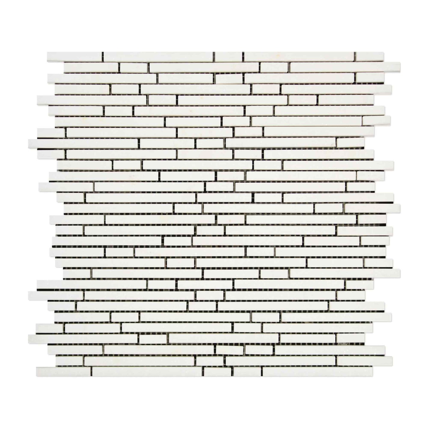 Thassos White 3/8 Bamboo Sticks Marble Mosaic Tile