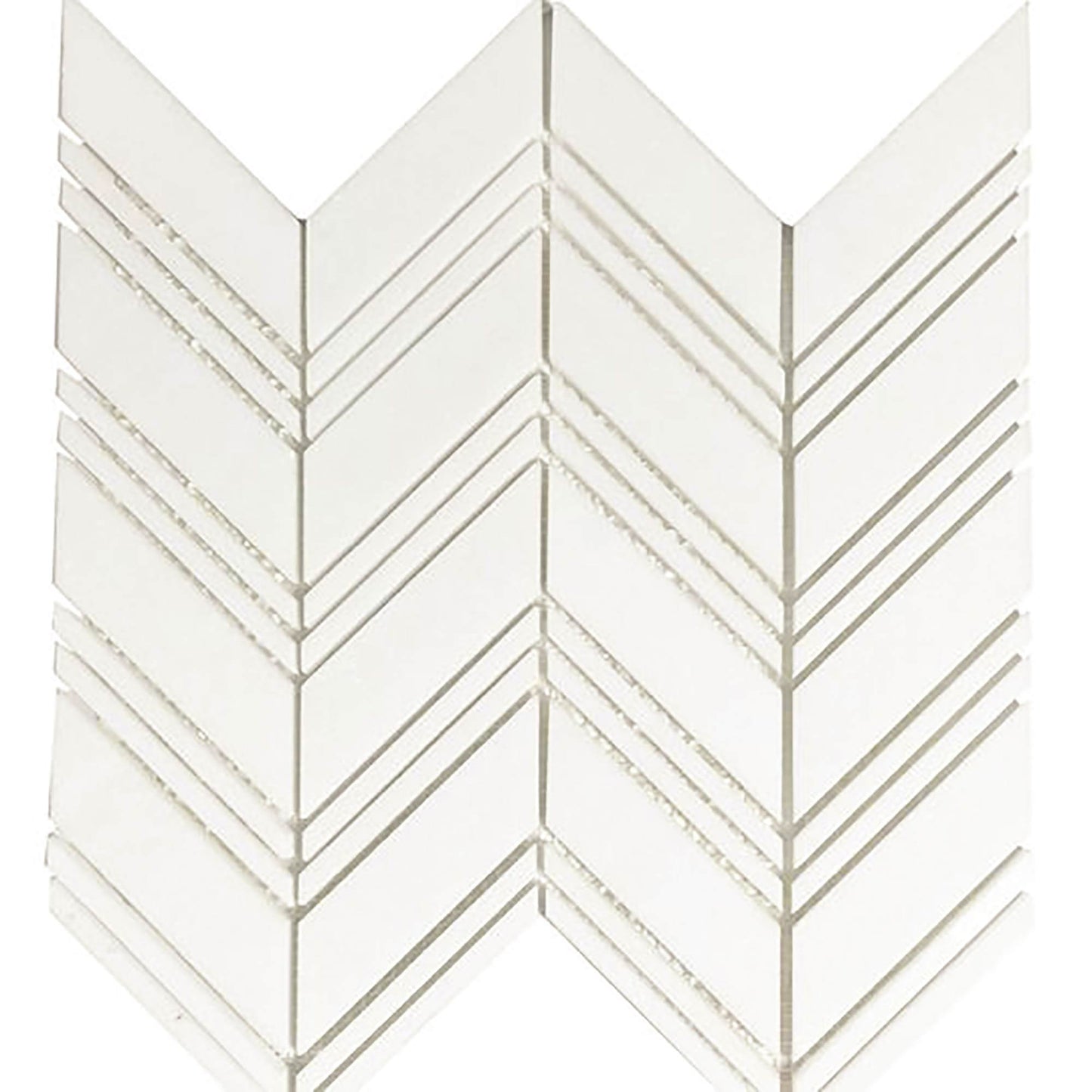 Thassos White Chevron Mosaic Tile - Large