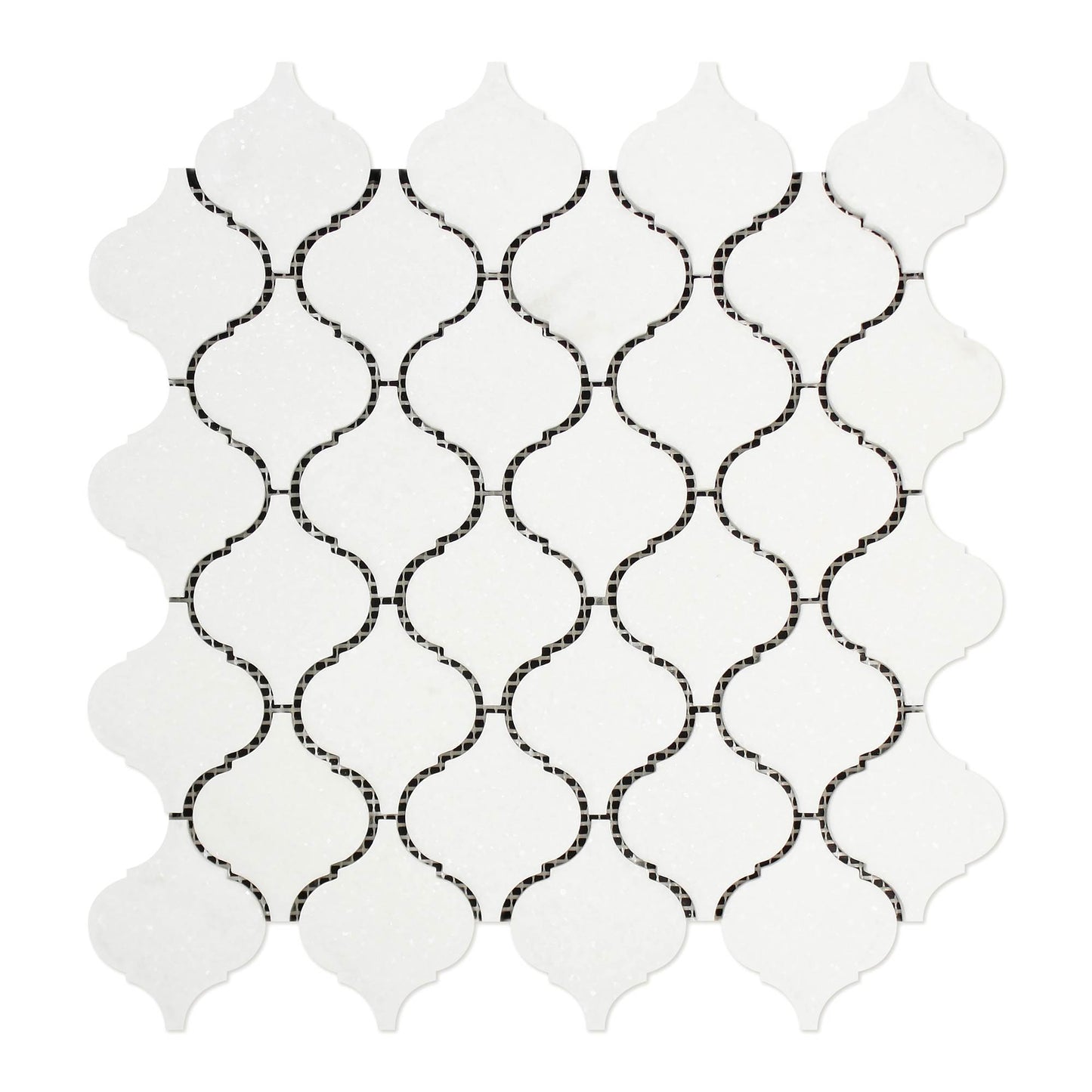 Thassos White 3/8 Arabesque Marble Mosaic Tile