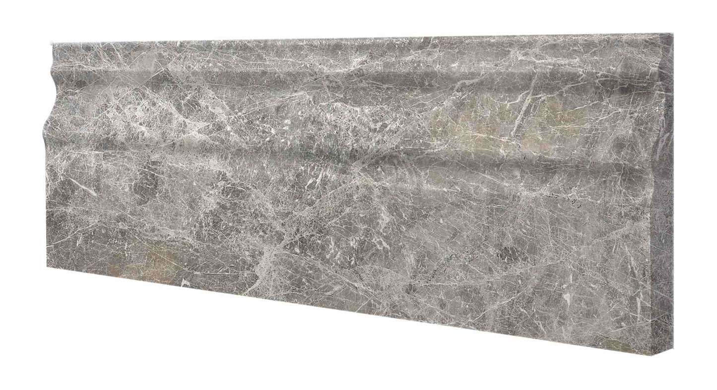 Tundra Gray Marble Baseboard Trim Tile 4 3/4x12"