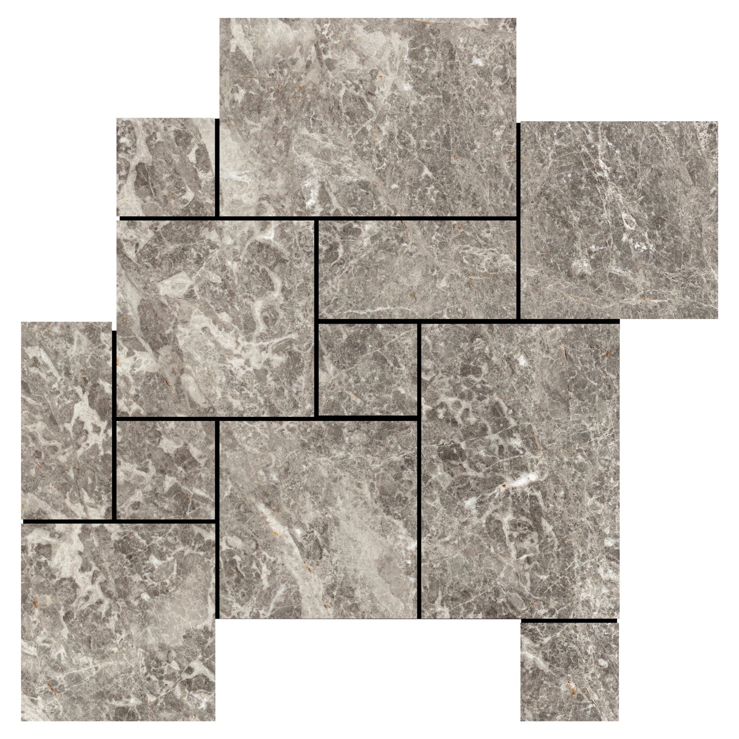 Tundra Gray Marble Versailles Floor Tile
