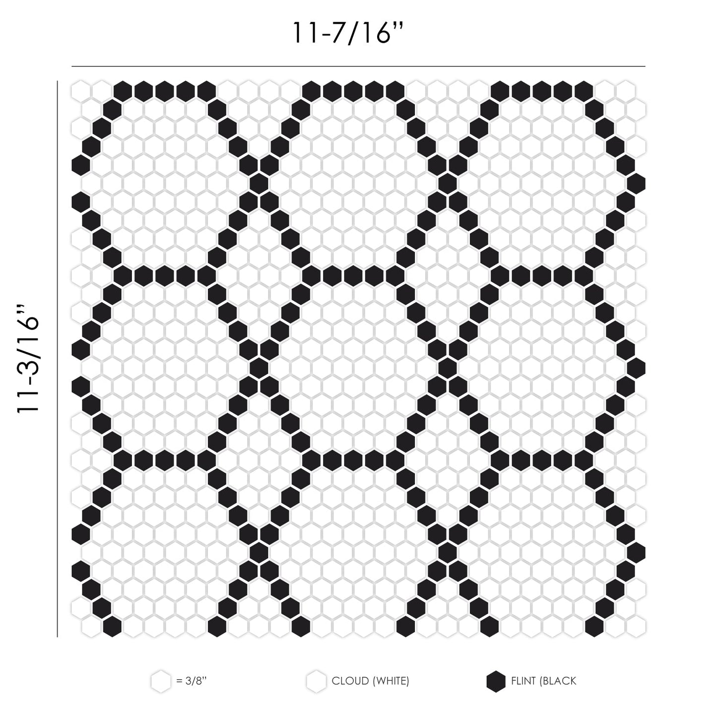 Tulle Geometro Backsplash Wall and Floor Mosaic Tile