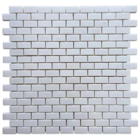 Thassos White 5/8" x 1 1/4" Mini-Brick Mosaic Polished