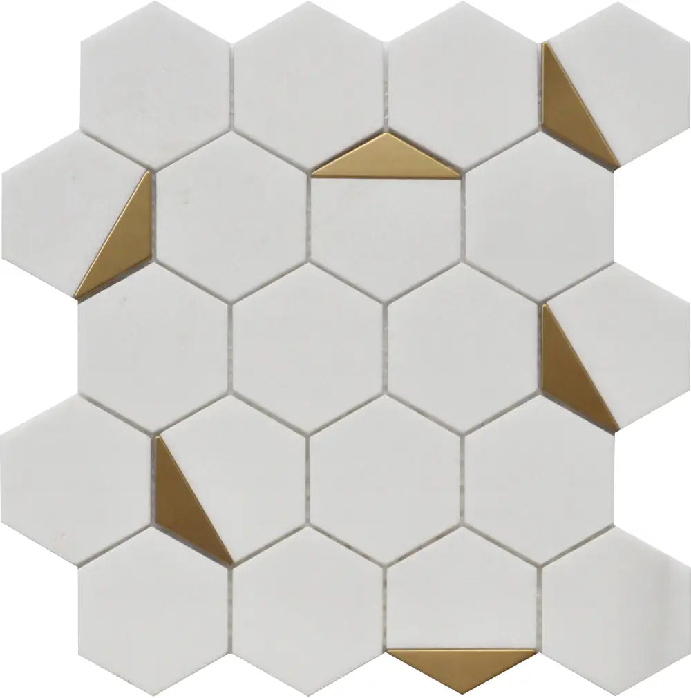 Thassos Hexagon 12X13 Mosaic Tile