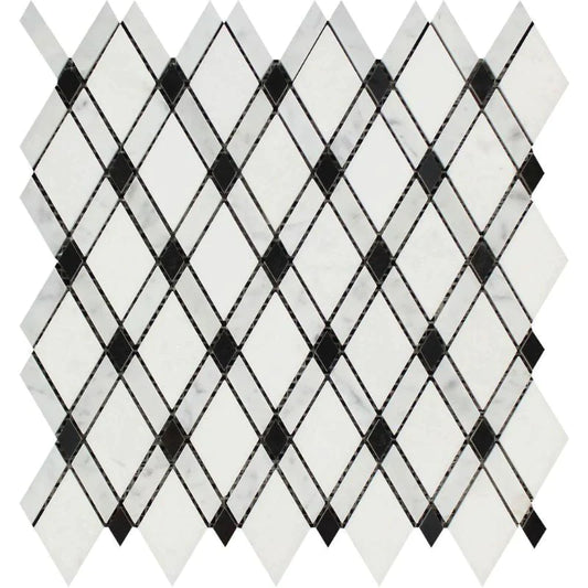 Thassos White Lattice (Thassos + Carrara White + Black) Polished