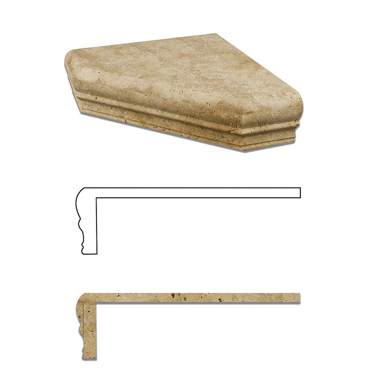 Walnut Travertine Hand Made Corner Shelf Accessories