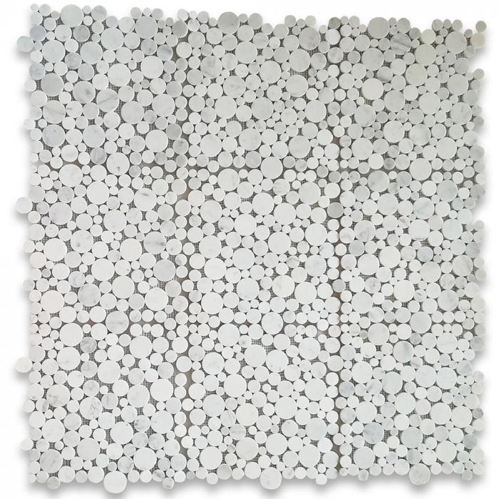 Carrara Italian Bubbles Mosaic Backsplash and Wall Tile