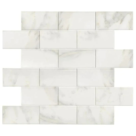 Calacatta Oliva 2" X 4" Brick Mosaic - (Deep-Beveled) Polished