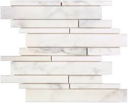 Calacatta Oliva - Manhattan (Random-Strip) Mosaic Polished