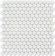 Thassos White 3/8 Penny-Round Marble Mosaic (Single Color: Thassos)