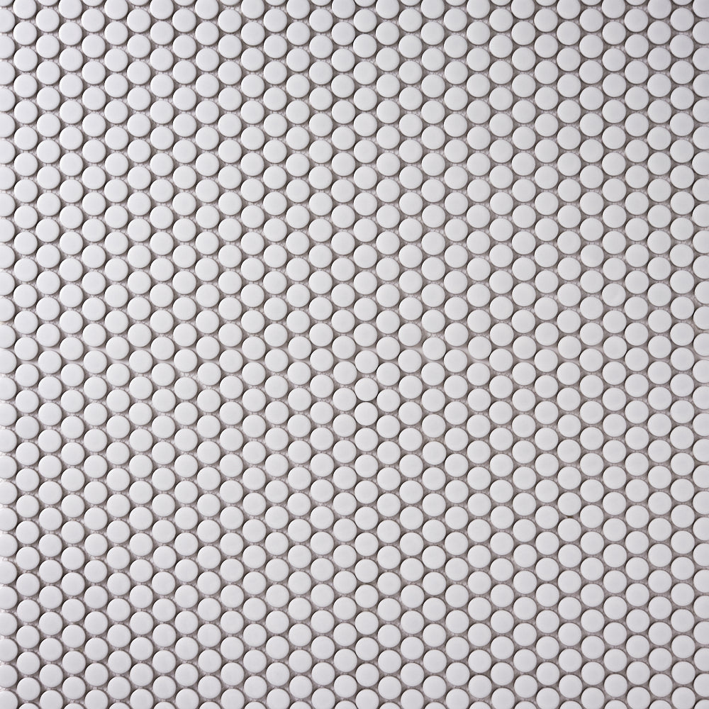 Italian White Penny Round Glossy Polished Backsplash Porcelain Mosaic Tile