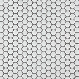 Italian White Penny Round Matte Honed Backsplash Porcelain Mosaic Tile