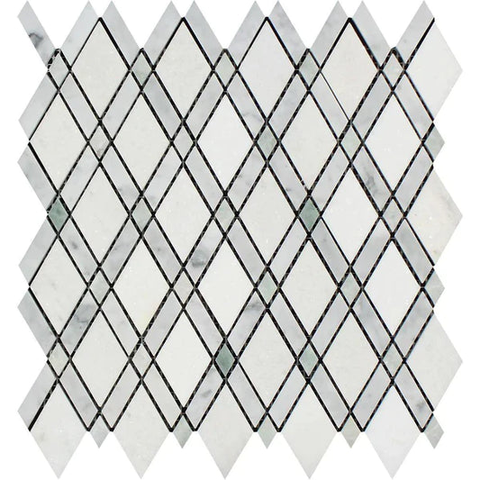 Thassos White Lattice (Thassos + Carrara White + Green) Polished