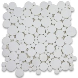 Thassos White (Greek) Marble Mosaic 3/8 Bubbles Mosaic